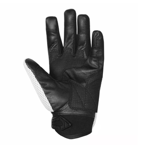 New Men's Short Carbon Fiber Motorcycle Auto Racing Gloves Printed White Black Leather Mesh for Winter Customizable Team Name - Product Image 3