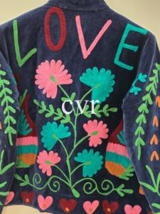 Handmade Velvet Suzani Outerwear Coat Embroidered Women's Luxury Coat Uzbek Eco-Friendly Winter <b>Boho</b> jacket for Party Wear - Product Image 4