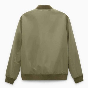 Wholesale Price Men's Long Sleeve Bomber <b>Jacket</b> Stylish <b>Canvas</b> <b>Jacket</b> with Stand Collar Durable Regular Length - Product Image 2