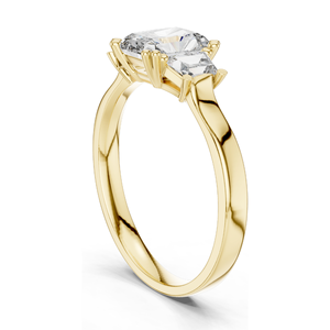 Bague à trois pierres en diamant de laboratoire taille princesse 1,40 carat pour femme, clarté VVS-VS EF, or 18 carats, 14 carats, 10 carats et argent 925, rose - Product Image 6