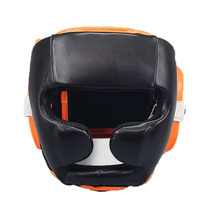 High Quality Genuine <b>Leather</b> LOGO Boxing Head Guard Wholesale Price MMA Training Head <b>Protector</b> with Full Face Protection - Product Image 3