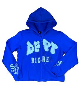 Sweat à capuche zippé 450 g/m² personnalisé, sweat à capuche épais et épais pour homme, sweat à capuche vintage délavé à l'acide pour homme, brodé sur mesure - Product Image 1