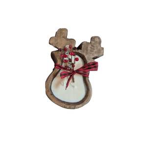 Tazón de masa de vela de madera de acacia natural recién llegado con forma de reno para decoraciones navideñas para el hogar de alta calidad de Vietnam - Product Image 2