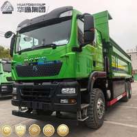 Экономичные подержанные самосвалы (90% новые) Green Howo 6x4 для тяжелых горнодобывающих работ, дизельные, с левым/правым рулем