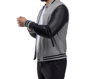 แจ็คเก็ตวาร์ซิตี้ผู้ชายคุณภาพพรีเมียม ดีไซน์ทันสมัย แขนหนังผสมขนแกะ เหมาะสำหรับฤดูหนาว สินค้าขายดีที่สุด - Product Image 4