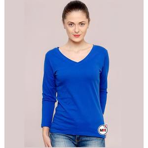Haute qualité personnalisé 100% coton femmes printemps t-shirts coupe régulière à manches longues printemps automne solide mince vêtements de rue chemise - Product Image 1