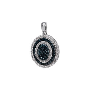 Collier pendentif ovale en diamant blanc bleu naturel de 1,48 ct JEWELSPAARK pour femme, chaîne à maillons en argent sterling tendance - Product Image 3