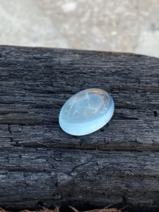 Belle pierre de Cabochons de forme ovale aigue-marine de couleur naturelle avec une pierre précieuse en vrac de bon lustre pour la fabrication de bijoux 12.49 carats - Product Image 5