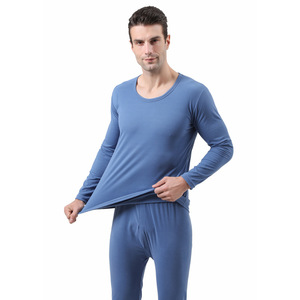 Men's Comfortable Fleece Long Johns Set Modal Warm Crew Neck Long Sleeves Body Slimming Shapers Custom Logo Breathable Feature - Product Image 1