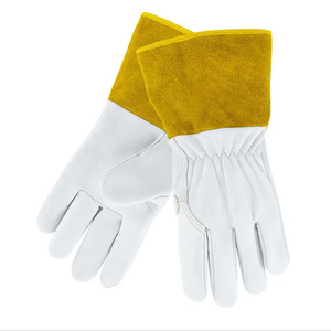 Cuir de vache fendu doigts complets Gants de soudage Tig résistants à la chaleur Anti-coupure Imperméable Personnalisable Couleur Gants de sécurité Dernières - Product Image 4