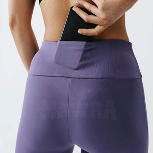 Pantalon de sport pour femme, taille haute, imprimé par sublimation personnalisée, sans couture, en spandex/nylon, vente directe d'usine - Product Image 5