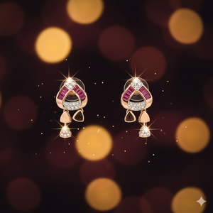 18K Rose Gold Diamond Necklace Set Modern Geometric Fine <b>Jewelry</b> - Product Image 4