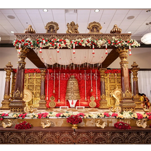 Boda india tradicional Mandap abierto decoración de escenario Venta caliente alta calidad estilo indio del Sur Pilares de fibra Mandapam configuración - Product Image 3