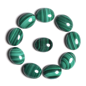Haute qualité 14x10 MM naturel Malachite ovale Cabochon vert pierre précieuse en vrac pour bijoux - Product Image 1