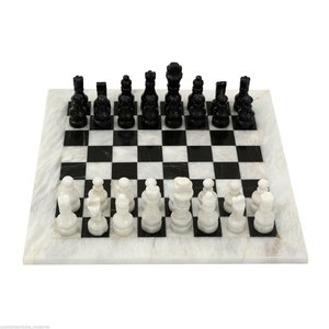 Marble <b>Chess</b> <b>Table</b> with Polished <b>Board</b> Traditional Design Home Furniture for Bedroom Living Room or Outdoor Use - Product Image 4