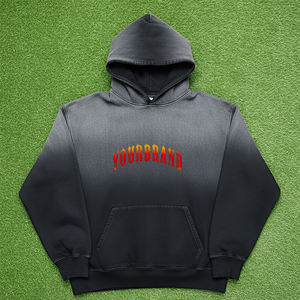 OEM/ODM 100% algodón 465 GSM Sunfade lavado gota hombro sudaderas con capucha para hombres logotipo bordado personalizado peso pesado sudaderas con capucha para hombres - Product Image 1