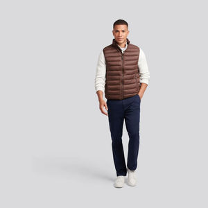 Chalecos acolchados cálidos para hombre más vendidos, chaleco ligero con cuello levantado, prendas de vestir exteriores de Color marrón, chaleco acolchado con cremallera, chaqueta sin mangas - Product Image 4