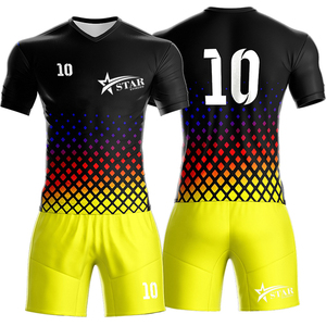 Camiseta de fútbol amarilla profesional personalizada para hombre, conjunto de uniforme de equipo de secado rápido, último diseño para camiseta de fútbol de club deportivo - Product Image 3