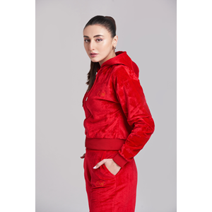 Chándal con capucha y cremallera de felpa informal para mujer - Product Image 6