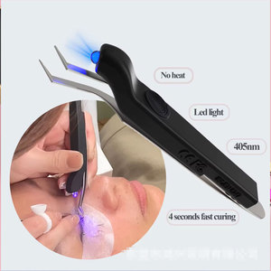 Professional Stainless Steel Eyelash Bottom Grip Tweezers with Textured Design Durable & Anti-Static - Product Image 3