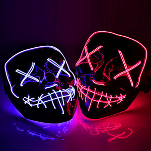 หน้ากากไฟ LED สำหรับคอสเพลย์ Purge ในวันฮาโลวีน พร้อมดีไซน์ผีเรืองแสง ทำจากพลาสติก สำหรับงานปาร์ตี้และงานแฟนซี - Product Image 1