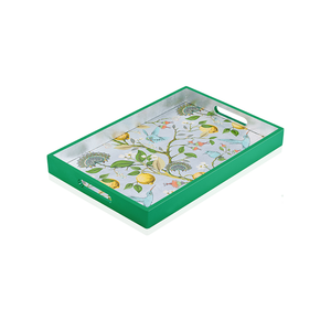 Handmade Luxury Lacquered Snacks Serving <b>Tray</b> Rectangular Serving <b>Tray</b> with Handles By Vietnamese Local Artisans - Product Image 2