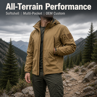 Veste softshell à capuche multi-poches avec logo personnalisé Cbydo, coupe-vent, résistante à l'eau, veste tactique fonctionnelle pour hommes, vêtements d'extérieur en gros
