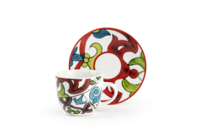 Set di 6 Tazze da Caffè in Porcellana Resistente con Piattini per Espresso Multicolore 10 cl (3.38 fl oz) Lisbona di Excelsa - Product Image 6