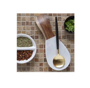 Soporte de descanso de cuchara de mármol y madera de cocina de gran venta para soporte de pinzas de espátula superior de estufa con uso hecho a mano - Product Image 1