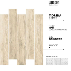 Azulejo de piso de porcelana con acabado de madera 20x120cm Superficie antideslizante de tablón grande - Product Image 1