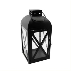 Linterna de vela de Metal y vidrio superventas, acabado negro para el hogar y la iluminación del Hotel, linterna de decoración hecha a mano a granel - Product Image 2