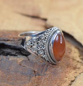 Joyería de piedras preciosas cornalina para mujer, anillo de estilo bohemio de plata, joyería de plata de ley 925, anillo hecho a mano de tendencia, Regalo para mamá - Product Image 5