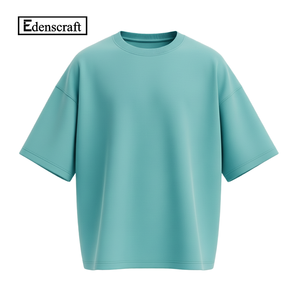 เสื้อยืดโอเวอร์ไซส์สำหรับผู้ชายผ้าคอตตอนขนาดใหญ่เปิดไหล่ทรงหลวมคอกลมแขนสั้นผ้าคอตตอน100% แห้งเร็วเป็นมิตรต่อสิ่งแวดล้อม - Product Image 5