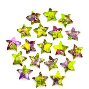 Cuentas de Estrella Turquesa Verde y Morada de 10 mm, Facetadas, Talladas a Mano, para la Elaboración de Joyas - Product Image 2