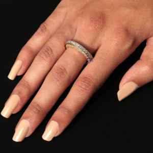 Anillos de Compromiso de Oro Amarillo de 14 Quilates con Baño de Rodio y Diamantes Cultivados en Laboratorio, Corte Brillante, Claridad VVS Mejorada, Anillos de Boda - Product Image 2