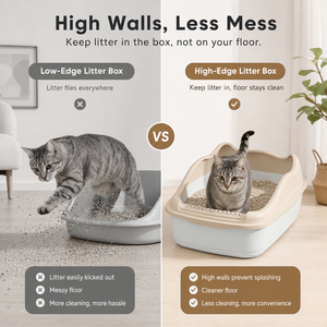 Poland Stock Open Top <b>Cat</b> <b>Litter</b> Box with Anti-Tracking Step High Sided Pet Toilet Tray EU Dropshipping - Product Image 2