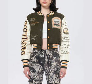 Chaqueta Varsity Corta y Elegante para Hombre y Mujer, Manga Larga, Informal, Moderna, Personalizada, Abrigada para Invierno - Product Image 2