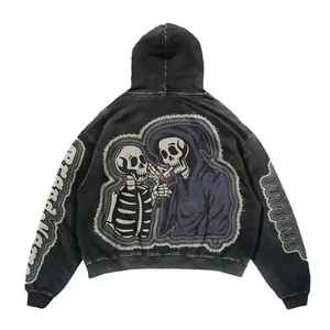 100% algodón hombres sudadera pulóver Sudadera con capucha manga larga forro polar suave cómodo OEM logotipo personalizado soporte - Product Image 5