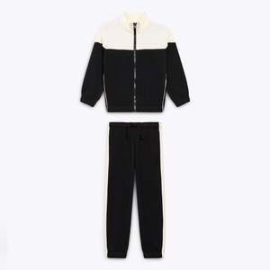 ชุดวอร์มลำลองใส่สบายสำหรับเด็กผู้ชายเด็กผู้หญิงแจ็คเก็ตแขนยาวมีซิปกางเกงผ้าฝ้ายโพลีเอสเตอร์ระบายอากาศได้ดีสำหรับฤดูหนาว - Product Image 4