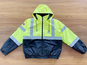 2025 gran oferta 100% poliéster negro malla forrada impermeable reflectante chaqueta de seguridad para hombres - Product Image 4