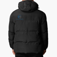 Veste d'hiver matelassée pour homme style urbain 2025, personnalisable avec logo sur poche avant, impression OEM, vente en gros