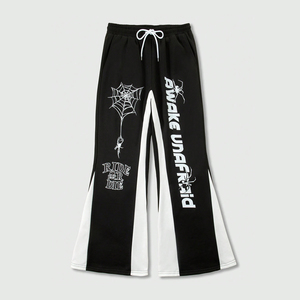 Pantalones de chándal acampanados Ropa de calle personalizada Tallas grandes Casual Poliéster/Algodón French Terry Hombres Lavado Vintage Estampado desgastado - Product Image 1