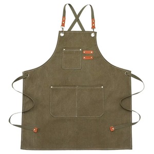 ผ้ากันเปื้อนผ้าใบหลายกระเป๋าสำหรับงานพิมพ์โลโก้ออกแบบได้ตามต้องการสำหรับช่างทำดอกไม้ช่างไฟฟ้าชาวสวนคาเฟ่ - Product Image 2