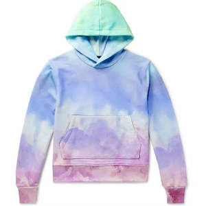 Nueva moda 100% algodón Tie Dye sudaderas con capucha para hombres Streetwear estilo Casual con Color sólido última colección de invierno - Product Image 5
