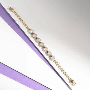 Pulsera de Diamantes Sacred Polki, Lujosa Pulsera de Diamantes Sin Tallar Hecha a Mano con un Legado Atemporal para Bodas y Fiestas - Product Image 1