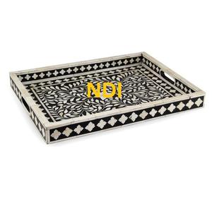 Plateau de service décoratif en incrustation d'os pour petit déjeuner plats de serveur de pâtes plats de style tendance pour hôtels et restaurants - Product Image 1