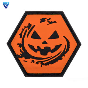 Patchs d'Halloween en caoutchouc à repasser Badge nominatif Patchs d'horreur Citrouille d'Halloween Décoration du jour des morts mexicains pour vêtements - Product Image 3