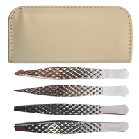 High Quality Customized Stainless Steel Lash Tweezers Set Eyelash Extension Eyebrow Shaping Slanted Tip Eco-Friendly Lightweight