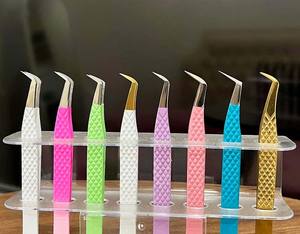 Logo personnalisé Pince à épiler à pointe en fibre Pince à épiler à pointe en fibre diamantée Pince à épiler à pointe en fibre or rose blanc noir - Product Image 4