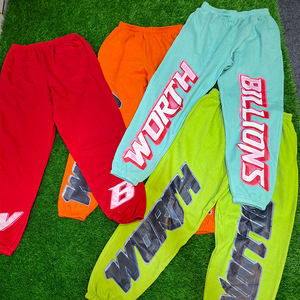 กางเกงวอร์มผ้าคอตตอนแนวสตรีทแวร์สำหรับผู้ชายกางเกงขาบานแบบเรียงซ้อนพิมพ์ลาย3D แบบกำหนดเองสไตล์จ็อกเกอร์ - Product Image 6